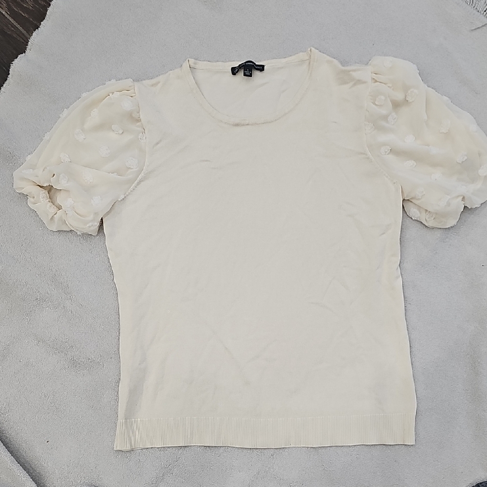Adrianna Papell Cream Puff Sleeve Blouse